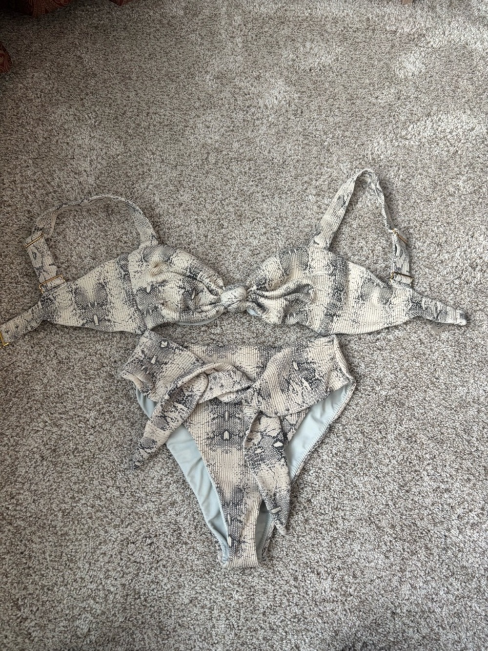 Montce ribbed snake skin bikini
